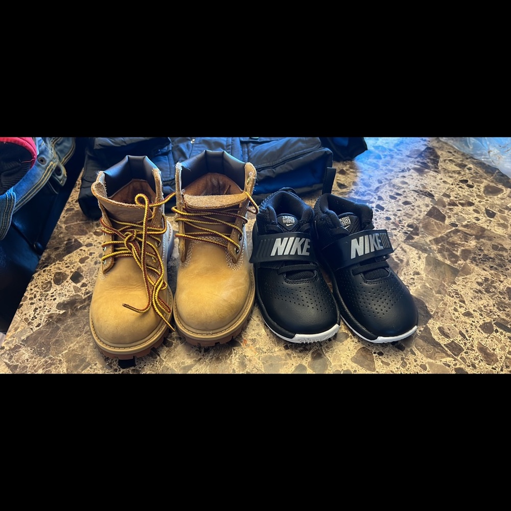 Toddler Nikes and timberland boots